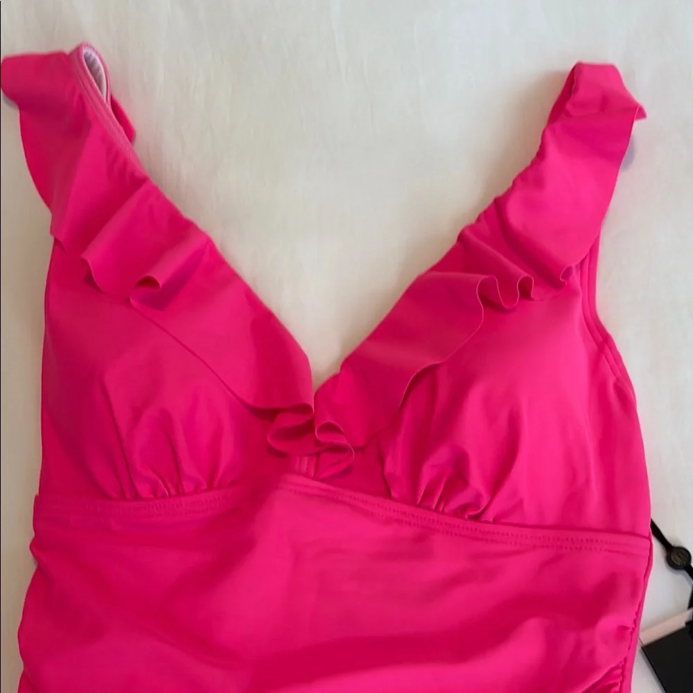 DKNY Vibrant Pink One-Piece Swimsuit - Picture 3 of 13